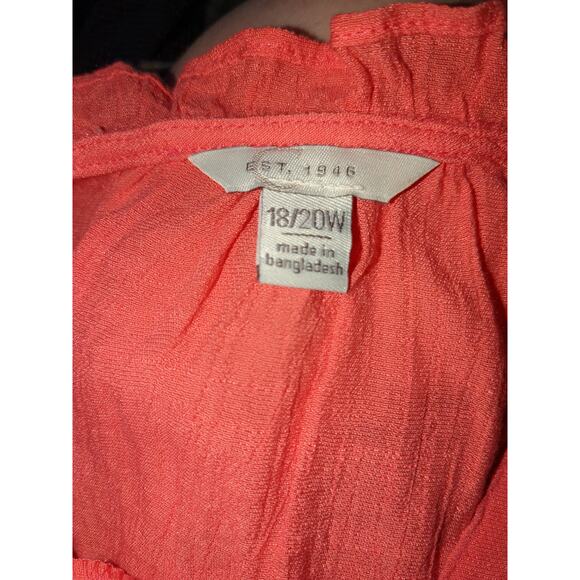 18/20W Cato peach plus size lightweight bell sleeve women's blouse #17 - Picture 4 of 6